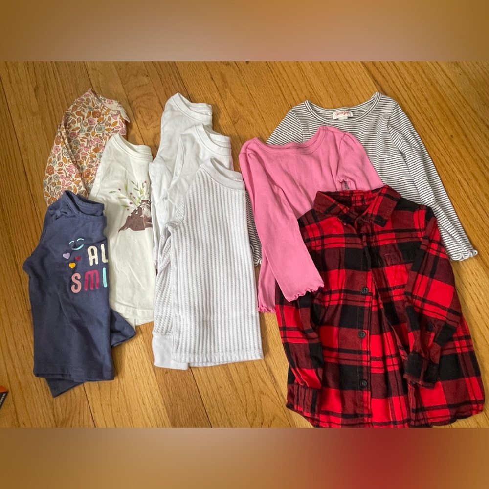 9 Assorted Toddler Shirt Set - size 2T